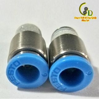 Khớp nối nhanh ren ngoài khí nén festo Đức ✴️Chính Hãng✴️ Đầu cút nối nhanh ống dây hơi phi 6 QS-1/8-6-I. Van tiết lưu