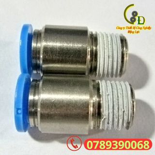 Khớp nối nhanh ren ngoài khí nén festo Đức ✴️Chính Hãng✴️ Đầu cút nối nhanh ống dây hơi phi 6 QS-1/8-6-I. Van tiết lưu