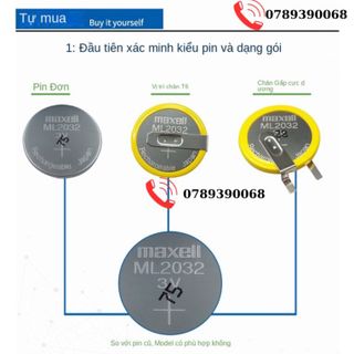 Maxell Ml2032 Pin Điện Tử Lithium Có Thể Sạc Lại 3V Thiết Bị Máy Tính Bo Mạch Chủ Ngang Có Chân Hàn