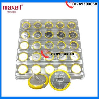 Maxell Ml2032 Pin Điện Tử Lithium Có Thể Sạc Lại 3V Thiết Bị Máy Tính Bo Mạch Chủ Ngang Có Chân Hàn