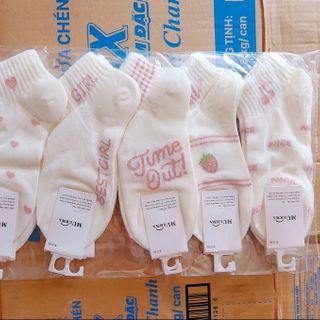LỐ 10 ĐÔI TẤT TRẮNG IN HÌNH CỔ NGẮN SỈ 1 LỐ 60K, SỈ 10 LỐ 56K, SỈ 20 LỐ : 55K