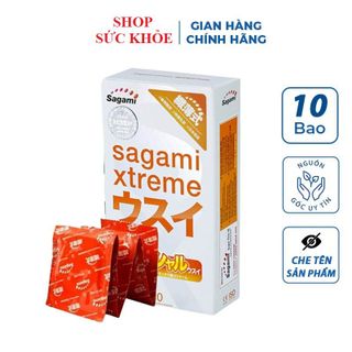 Bao cao su siêu mỏng SAGAMI Super Thin 003 Nhật Bản kiểu truyền thống nhiều gel bôi trơn bcs sieu mong giá sỉ