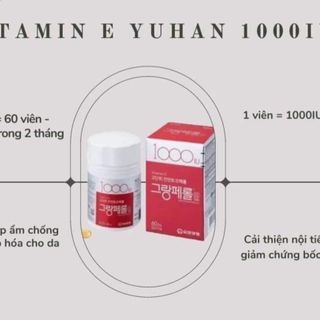 𝐕𝐢𝐭𝐚𝐦𝐢𝐧 𝐄 Yuhan Hàn Quốc 1000iu hộp 60viên