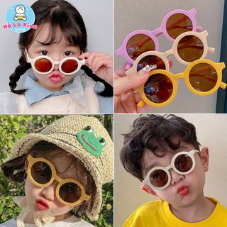 Kính mát gọng tròn nhiều màu chống tia UV phong cách Hàn Quốc cho bé trai, bé gái Hồ Lô Kids giá sỉ
