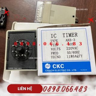 Rơ Le Thời Gian CKC , Relay Thời Gian CKC , Timer CKC AH3-3 ( 220V, 24V, 12V - chưa kèm đế) hàng mới hàng đẹp giá tốt