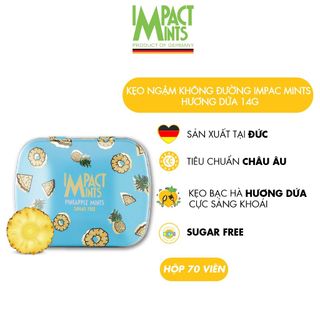 Kẹo ngậm không đường IMPACT MINTS hộp thiếc 14g nhập khẩu từ Đức - 4 hương vị, tặng khăn giấy Tempo