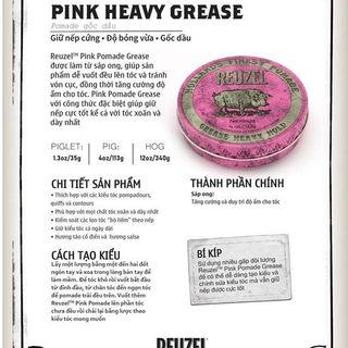 Sáp vuốt tóc Reuzel Pink Grease Heavy Hold Pomade
