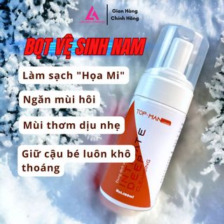 BỌT VỆ SINH NAM TOP-MAN. TINH THỂ BẠC HÀ, TINH CHẤT LÁ TRẦU KHÔNG GIÚP NGĂN MÙI VÀ KHÁNG KHUẨN TỐT - LUV CENTER