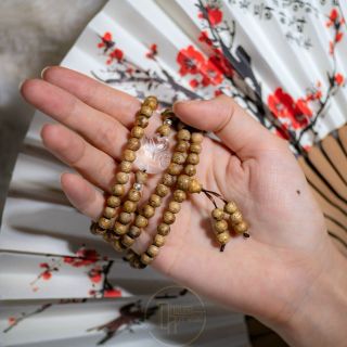 Vòng Trầm Hương Phong Thủy 108 hạt mix đá hồ ly Cao Cấp