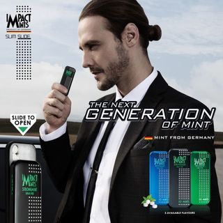 Kẹo bạc hà không đường IMPACT MINTS hộp thiếc 9g nhập khẩu từ Đức - 2 hương vị, tặng khăn giấy Tempo