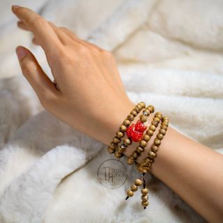 Vòng Trầm Hương Thiên Nhiên Phong Thủy 108 hạt mix đá hồ ly phong thủy