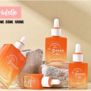 PET Vỏ Chai Lọ Thủy Tinh Vuông HighLight Cam Serum Đầu Ống Bóp Mix Cam Sang Trọng, Nổi Bật Nhãn Hàng 15ml 30ml 50ml 100ml ( IN LOGO THEO YEU CẦU ) Hàng Giá Tận Xưởng.
