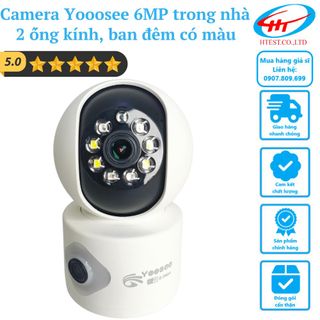 Camera Yoosee 6MP trong nhà 2 ống kính, ban đêm có màu giá sỉ