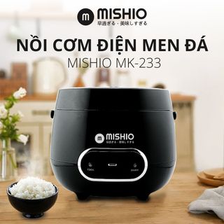 Nồi Cơm Điện Men Đá Mishio MK233 size 0.8L lòng nồi dày nặng nấu cơm ngon giá sỉ