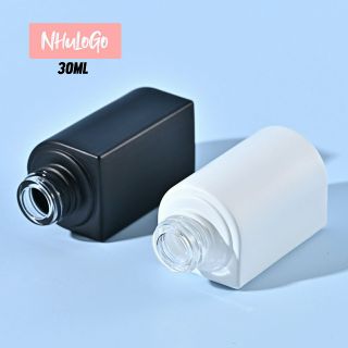 PET Vỏ Chai Lọ Thủy Tinh Hình Bán Nguyệt Chữ D Độc Đáo Đa Tiện Lợi Cùng Ống Bóp Nhỏ giọt , Đầu Xịt Phun Sương, Mẫu mã tinh tế, Sáng Tạo cho Nghành mỹ phẩm 30ml ( Hàng, Giá Tận Xưởng )