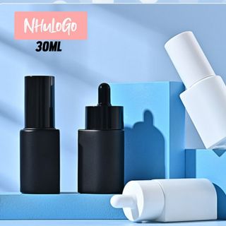 PET Vỏ Chai Lọ Thủy Tinh Hình Bán Nguyệt Chữ D Độc Đáo Đa Tiện Lợi Cùng Ống Bóp Nhỏ giọt , Đầu Xịt Phun Sương, Mẫu mã tinh tế, Sáng Tạo cho Nghành mỹ phẩm 30ml ( Hàng, Giá Tận Xưởng )