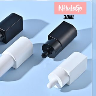 PET Vỏ Chai Lọ Thủy Tinh Hình Bán Nguyệt Chữ D Độc Đáo Đa Tiện Lợi Cùng Ống Bóp Nhỏ giọt , Đầu Xịt Phun Sương, Mẫu mã tinh tế, Sáng Tạo cho Nghành mỹ phẩm 30ml ( Hàng, Giá Tận Xưởng )
