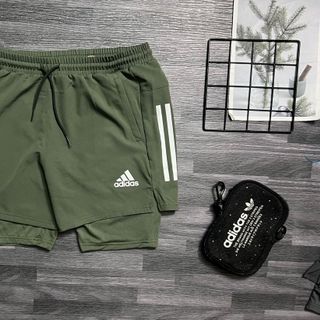 Quần đùi chạy bộ 68k Quần đùi nam 2 lớp 75k Vải xi dãn nhẹ ,lót thun co dãn. size MLXLXXL Ri 2222 Tách nửa ri được