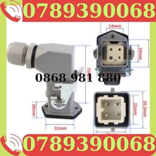 Bộ giắc cắm (Jack cắm) công nghiệp vuông 4 chân 16A IP65