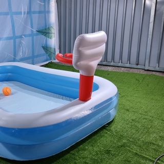 Bể Bơi Phao Cho Bé , Bể Bơi Phao Bóng Rổ 2M51 2 Tầng BESTWAY 54122, Loại Dày, Chất Lượng