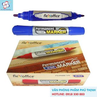 Bút lông dầu PM-09 THIÊN LONG 2 đầu to nhỏ - không xóa được PM-09