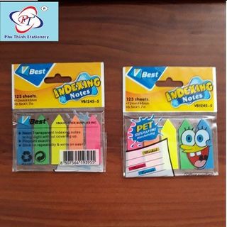 Giấy note 5 màu nhựa Vbest