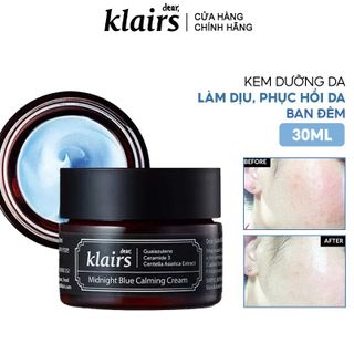 Kem Dưỡng Ẩm Dear Klairs Làm Dịu và Phục Hồi Da Ban Đêm Midnight Blue Calming Cream 30ml