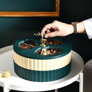 KHAY MỨT TRÒN 2 TẦNG NẮP HÌNH HƯƠU