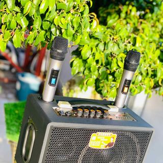 Loa Xách Tay Di Động JBZ J5 Bass 20cm Siêu Trầm Kèm 2 Micro Không Dây Bảo Hành 12 Tháng