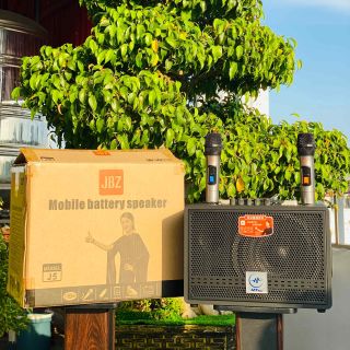 Loa Xách Tay Di Động JBZ J5 Bass 20cm Siêu Trầm Kèm 2 Micro Không Dây Bảo Hành 12 Tháng