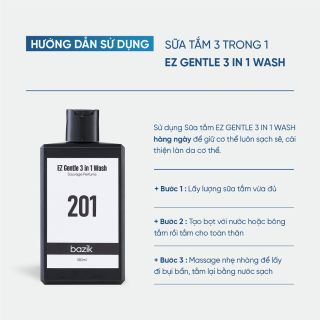 Sữa tắm gội Mini EZ Gentle 3in1 Wash hương nước hoa 201 - 380ml