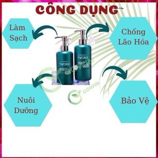 sữa tắm nam TWORLD dưỡng trắng sáng da chống nắng sạch mun mềm da cấp ẩm trắng sáng