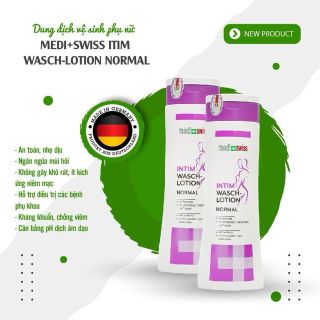 Dung dịch vệ sinh phụ nữ medi +swiss intim wasch-lotion normal nhập khẩu từ Đức an toàn cho da nhạy cảm