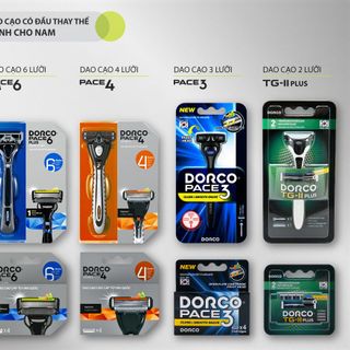 Dao cạo râu 3 lưỡi DORCO PACE 3 kèm 9 đầu thay thế