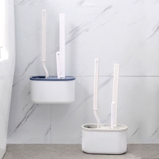 Dụng Cụ Chà Rửa Toilet 3 trong 1 - Bộ 3 Cọ bồn cầu silicon, chà toilet nhà vệ sinh