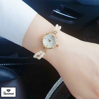 SET ĐỒNG HỒ NỮ NGỌC TRAI CHÍNH HÃNG FUNMEI + HOA TAI A10
