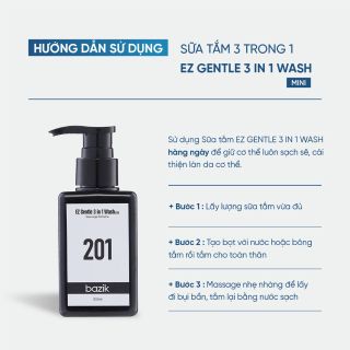 Sữa tắm gội Mini EZ Gentle 3in1 Wash hương nước hoa 201 - 100ml