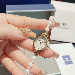 SET ĐỒNG HỒ NỮ NGỌC TRAI CHÍNH HÃNG FUNMEI + HOA TAI A8