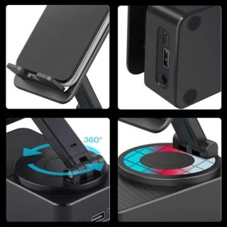 Giá đỡ điện thoại kèm loa bluetooth xoay 360 độ