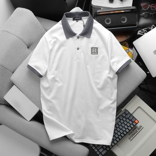 ÁO THUN CỔ BẺ MEN R COTTON DỆT GÂN NHỎ, MỀM, MỊN, THẤM HÚT & CO GIÃN TỐT P215