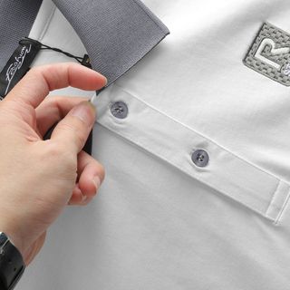 ÁO THUN CỔ BẺ MEN R COTTON DỆT GÂN NHỎ, MỀM, MỊN, THẤM HÚT & CO GIÃN TỐT P215