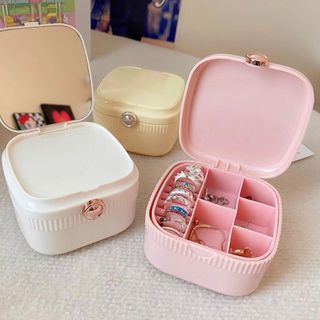 Hộp đựng trang sức mini 2 tầng có gương