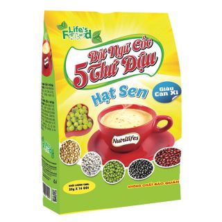 Bột Ngũ cốc 5 thứ đậu hạt sen có đường uống liền - bịch 400g (16gói x 25g) - Life's Food