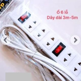 Ổ CẮM ĐIỆN 6 PHÍCH 2 CÔNG TẮC DÂY DÀI 3M
