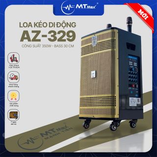 Loa Kéo Di Động Az-329 - Loa Karaoke Thế Hệ Mới, Công Suất Lớn 350W, Bass Căng 3 Tấc, Âm Thanh Cực Mạnh, Sôi Động, Đi Kèm 2 Micro Không Dây, Bảo Hành 12 Tháng