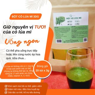 Sỉ bột cỏ lúa mì non hữu cơ 3DG sỉ từ 10 túi