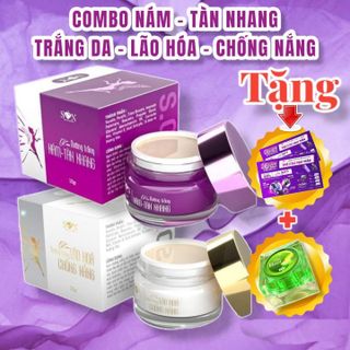 Combo Kem Face Tím Nám Tàn Nhang + Kem Face Dưỡng Trắng SON Cosmetic Nguyễn Tiên