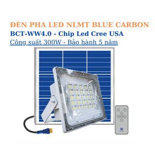Đèn Pha Năng Lượng Mặt Trời Blue Carbon BCT-WW4.0 Công Suất 300W - Khung Nhôm Mặt Kính Cường Lực - Chip LED Cree USA - Bảo Hành 5 Năm giá sỉ