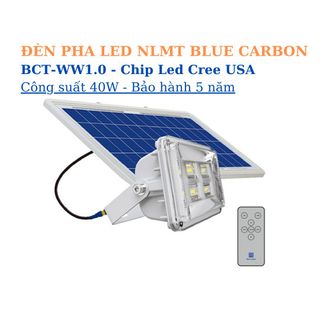 Đèn Pha Năng Lượng Mặt Trời Blue Carbon BCT-WW1.0 Công Suất 40W - Khung Nhôm Mặt Kính Cường Lực - Chip LED Cree USA - Bảo Hành 5 Năm giá sỉ