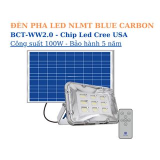 Đèn Pha Năng Lượng Mặt Trời Blue Carbon BCT-WW2.0 Công Suất 100W - Khung Nhôm Mặt Kính Cường Lực - Chip LED Cree USA - Bảo Hành 5 Năm giá sỉ